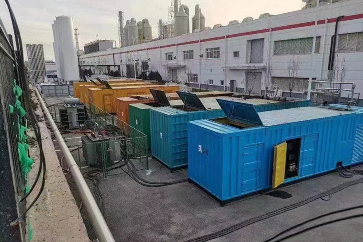 崇川发电机租赁施工现场